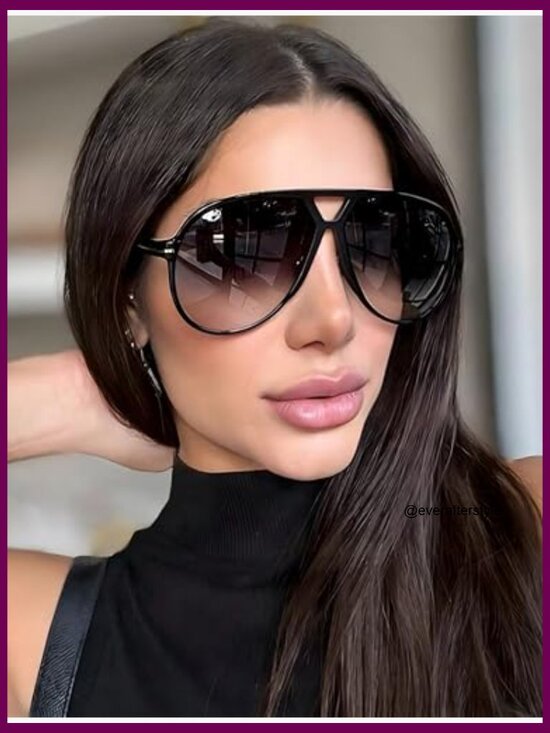 Oversized Retro Aviator Sunglasses Large Frame UV400 Protection main image 6